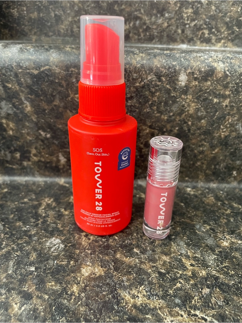 Tower 28 Rescue Facial Spray + Lip Serum Duo - Red & Pink